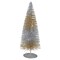 NorthLight 34314446 10 in. LED Lighted Sisal Mini Christmas Tree, Silver &#x26; Gold - Warm White Lights
